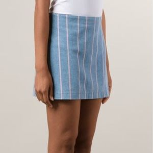 T by Alexander Wang Stripes Denim Mini Skirt EUC